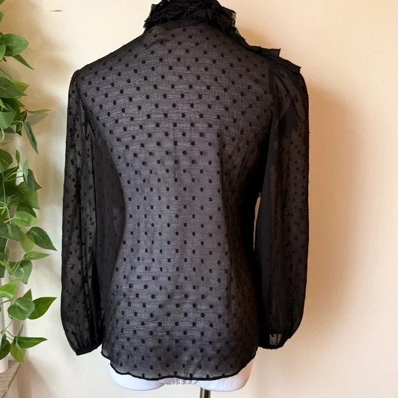 Zara Black Ruffle Blouse - Picture 5 of 6